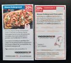 Almere Underground Horecaplein 20% korting, Drie personen of meer, Kortingsbon, Overige typen