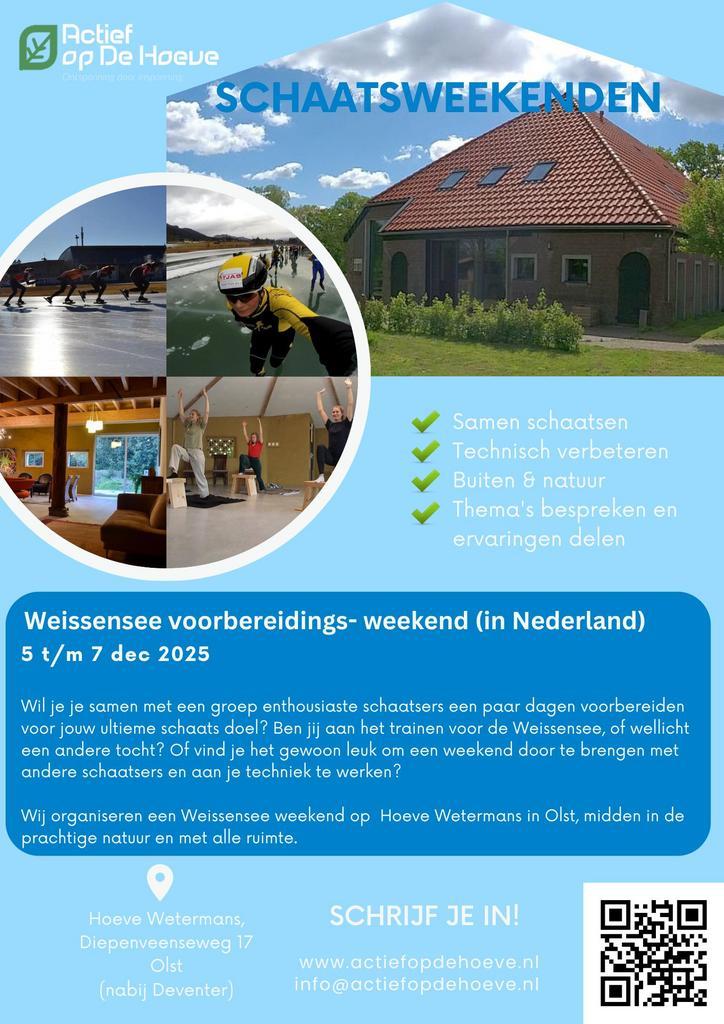 Weissensee schaats voorbereidingsweekend 5-7dec2025 Olst, Sport en Fitness, Schaatsen, Nieuw, Noren, Overige merken, Ophalen of Verzenden