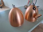 2 Koperen Hanglampen, Huis en Inrichting, Lampen | Hanglampen, Ophalen, Gebruikt, Metaal, Modern