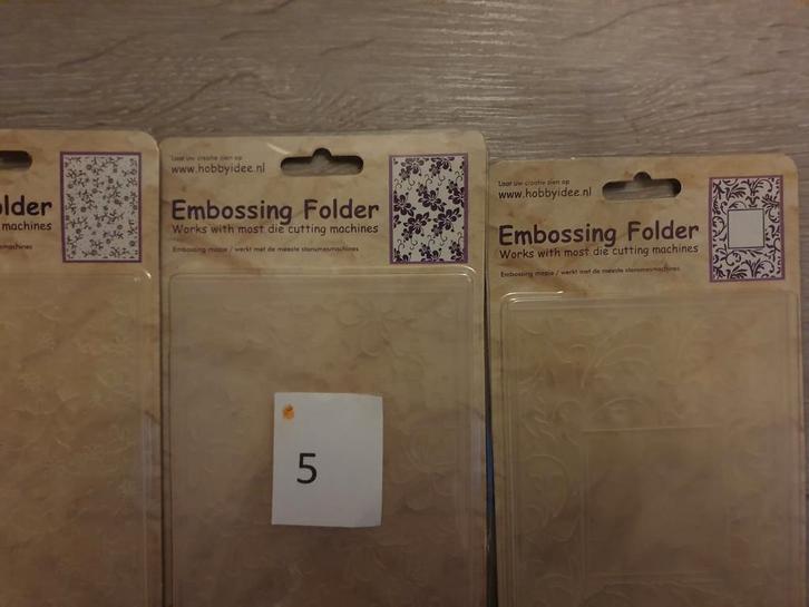 3 embossingfolders nieuw en Ladenblok., Hobby en Vrije tijd, Kaarten | Zelf maken, Nieuw, Overige typen, Overige thema's, Ophalen of Verzenden