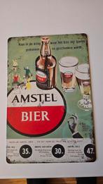 Retro Amstel Bier Reclamebord, Antiek en Kunst, Verzenden
