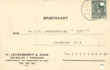 H. Leijdesdorff + Zoon, Franeker - 11.1932 - briefkaart beschikbaar voor biedingen