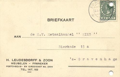 H. Leijdesdorff + Zoon, Franeker - 11.1932 - briefkaart, Postzegels en Munten, Brieven en Enveloppen | Nederland, Briefkaart, Ophalen of Verzenden