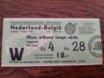 kaartje Nederlands Elftal - België 1963 Feijenoord Stadion, Verzamelen, Sportartikelen en Voetbal, Ophalen of Verzenden, Zo goed als nieuw