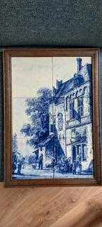 Delfts Blauw Tegelpaneel met Lijst, Antiek en Kunst, Antiek | Wandborden en Tegels, Ophalen of Verzenden