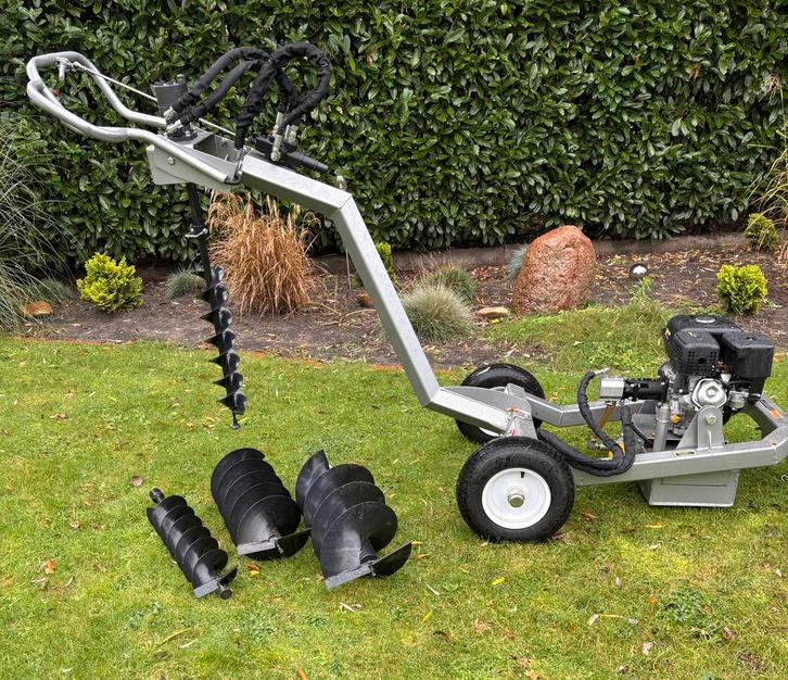 Grondboor , hydraulisch, verreikbar, met Boorset, Tuin en Terras, Hand-tuingereedschap, Zo goed als nieuw, Grondboor, Ophalen