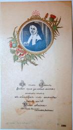 Devotie prentje van Bernadette (oud) met schrift achterop, Ophalen of Verzenden, Gebruikt, Kaart of Prent, Christendom | Katholiek