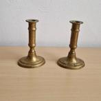 Set van twee vintage / antieke kandelaren messing zware kwal, Huis en Inrichting, Woonaccessoires | Kandelaars en Kaarsen, Ophalen of Verzenden