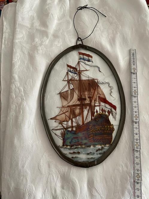 Antiek glas-in-lood ornamentje, Antiek en Kunst, Curiosa en Brocante, Ophalen