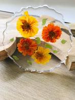 Set van 2 onderzetters met echte gedroogde bloemen Epoxy Art, Nieuw, Glas of Kopje, Ophalen of Verzenden
