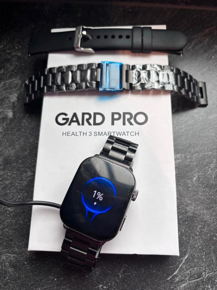 Gardpro Health Serie Smartwatch 48mm, Sieraden, Tassen en Uiterlijk, Smartwatches, Gebruikt, Android, Zwart, Hartslag, Waterdicht