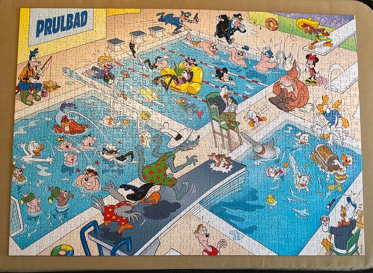 Disney Donald Duck Plonspret 1000 stukjes netjes en compleet, Hobby en Vrije tijd, Denksport en Puzzels, Zo goed als nieuw, 500 t/m 1500 stukjes