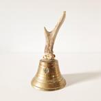 Brons tafelbel met gewei zware tafelbel messing kleurige bel, Antiek en Kunst, Antiek | Koper en Brons, Ophalen of Verzenden, Brons