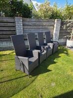 4 antraciet verstelbare tuinstoelen, Tuin en Terras, Tuinstoelen, Ophalen, Gebruikt, Wicker, Verstelbaar
