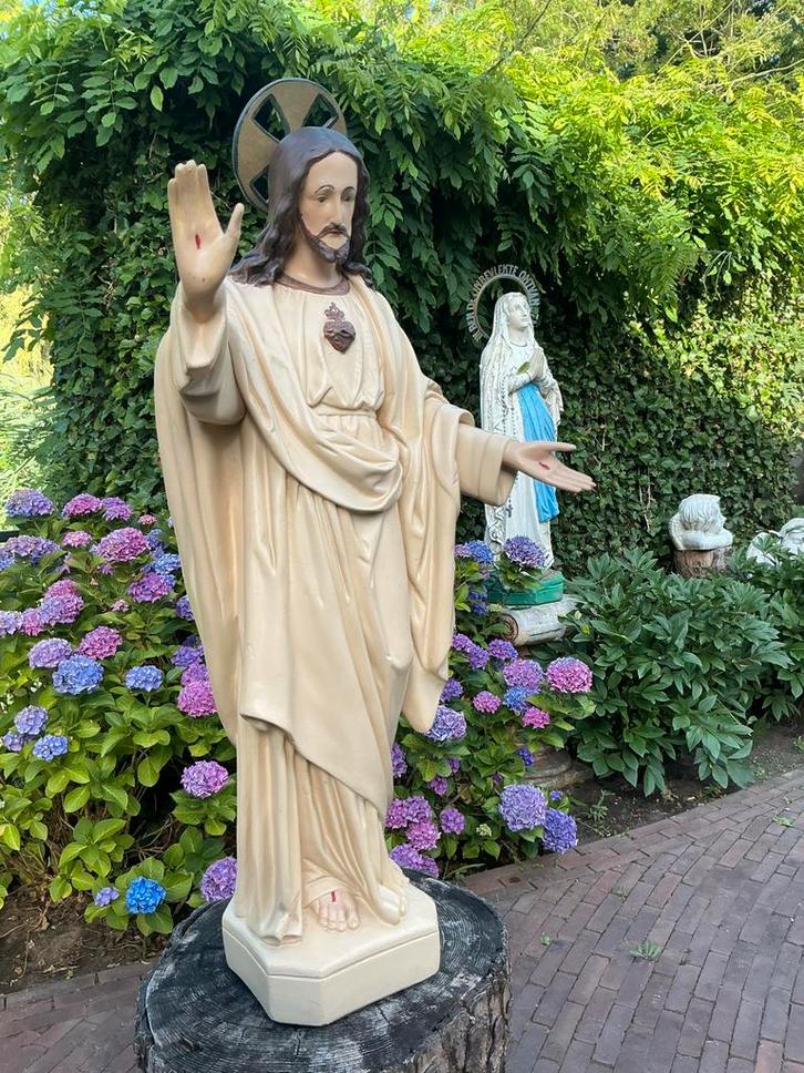 Antiek heiligenbeeld ❤️ Jezus Heilig Hart, Antiek en Kunst, Antiek | Religie, Ophalen