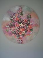 Groot rond bloemen  schilderij, Ophalen of Verzenden, Nieuw