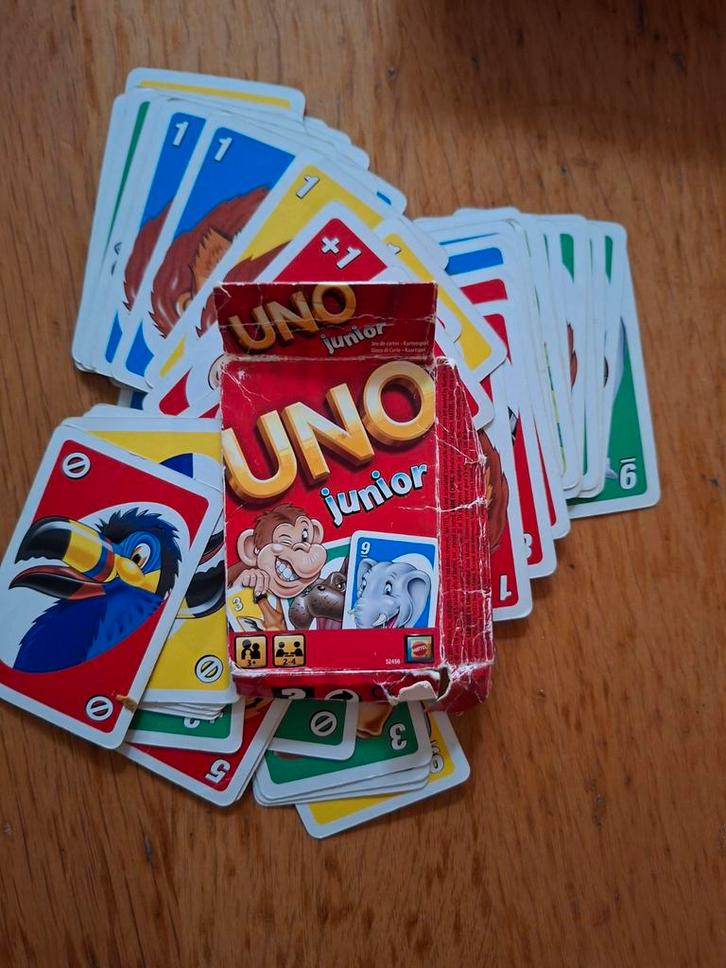 UNO Junior Kaartspel, Hobby en Vrije tijd, Gezelschapsspellen | Kaartspellen, Gebruikt, Een of twee spelers, Drie of vier spelers