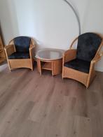 Rieten fauteuils plus tafel, Huis en Inrichting, Fauteuils, Ophalen
