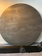 Ronde eettafel gemeleerd met grijs/goud/zilver, Ophalen of Verzenden, Zo goed als nieuw, Rond