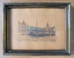 Bob Brobbel (1907-1971).Haven van Nijkerk .Uniek!, Antiek en Kunst, Ophalen of Verzenden