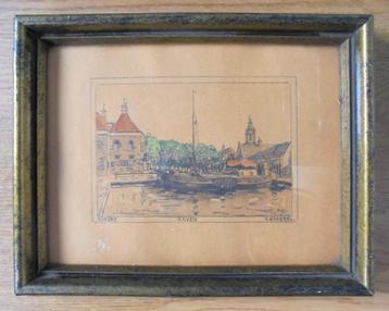 Bob Brobbel (1907-1971).Haven van Nijkerk .Uniek! beschikbaar voor biedingen