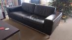 Mooie lederen 3 persoons bank, zwart, Ophalen, Gebruikt, Stoer en strak, Driepersoons
