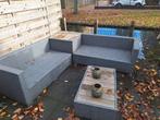 Loungeset met opbergbak - klein prijsje!, Tuin en Terras, Ophalen of Verzenden, Gebruikt, Wicker