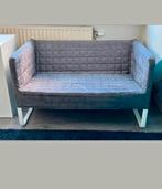 Ikea knopparp bankje , grijs, 2 zits, Huis en Inrichting, Minder dan 150 cm, Zo goed als nieuw, Ophalen, Tweepersoons