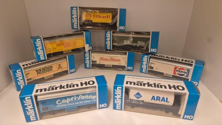 Märklin H0 reclamewagens set – in originele verpakking!, Hobby en Vrije tijd, Modeltreinen | H0, Zo goed als nieuw, Wagon, Märklin