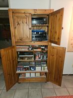 Houten Kast met Deuren en Planken, Ophalen, 100 tot 150 cm, Grenenhout, Landelijk