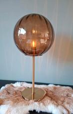 Tafellamp bruin glas goud H53 Luxe Lamp Light & Living Nieuw, Ophalen, 50 tot 75 cm, Glas, Nieuw
