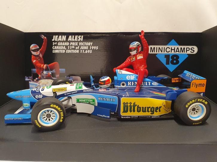 Michael Schumacher / Alesi Benetton B195 Canadian GP 1995, Hobby en Vrije tijd, Modelauto's | 1:18, Zo goed als nieuw, Auto, MiniChamps
