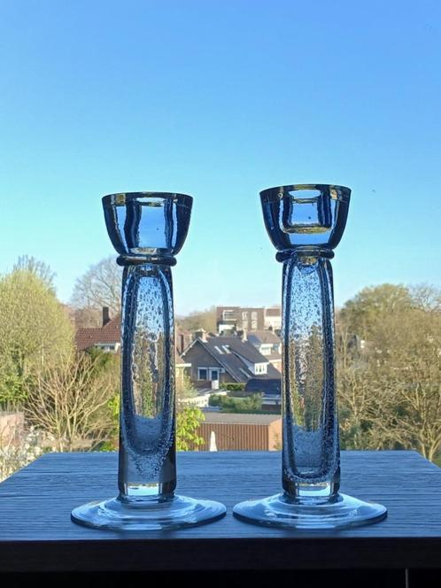 Stel Kandelaars Handcrafted, Antiek en Kunst, Antiek | Kandelaars, Glas, Ophalen of Verzenden