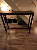 Hoge bartafel Industrieel. Zwart metaal met donkerbruin blad, Huis en Inrichting, Ophalen, Zo goed als nieuw