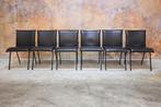 ZGANieuw! 6 donkerbruine leren Topform design stoelen, Huis en Inrichting, Stoelen, Bruin, Design, Ophalen of Verzenden, Zo goed als nieuw