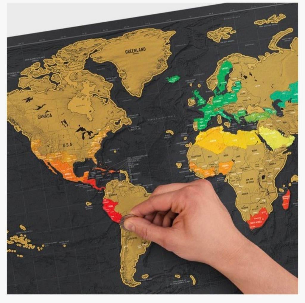 Kraskaart deluxe wereldkaart, Ophalen, Nieuw, Landkaart