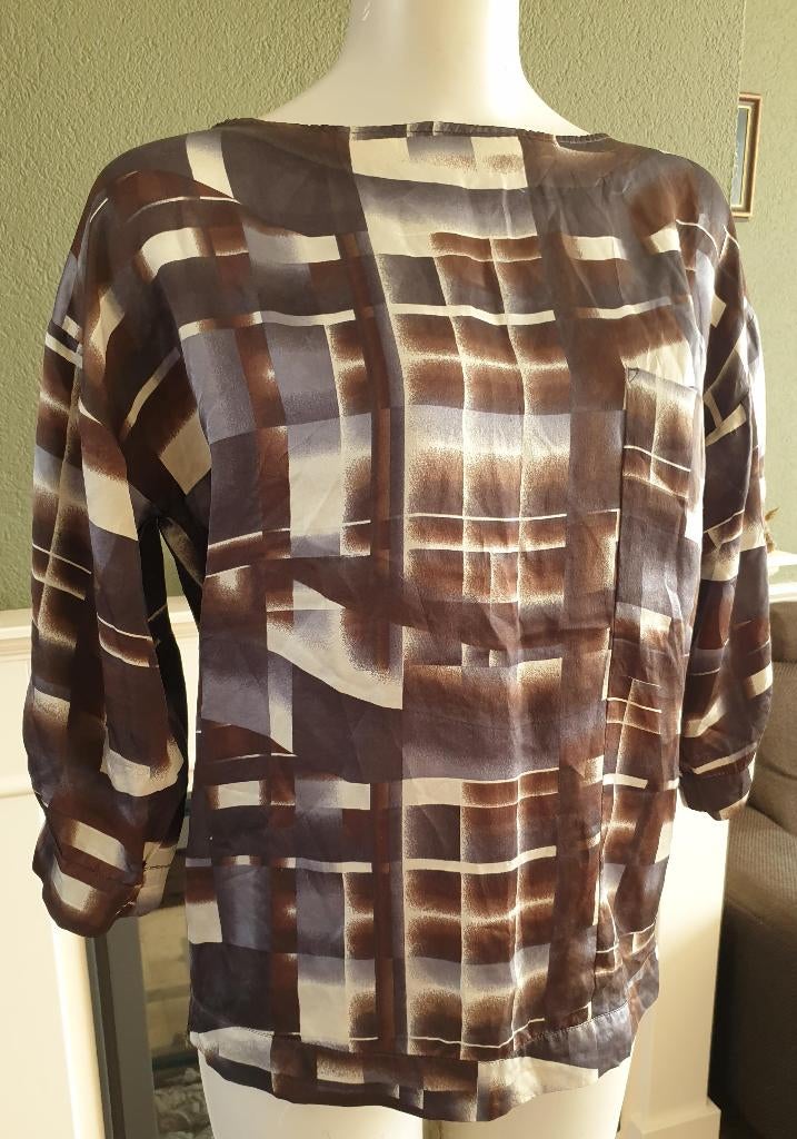 Vanilia bruine zijden top mt 36 S shirt, Kleding | Dames, Tops, Bruin, Verzenden, Vanilia, Zo goed als nieuw