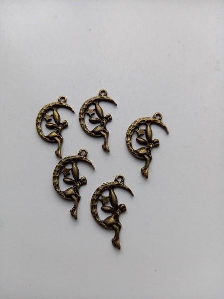 5x Bedeltje fee bronskleurig, Verzenden, Nieuw, Bedel