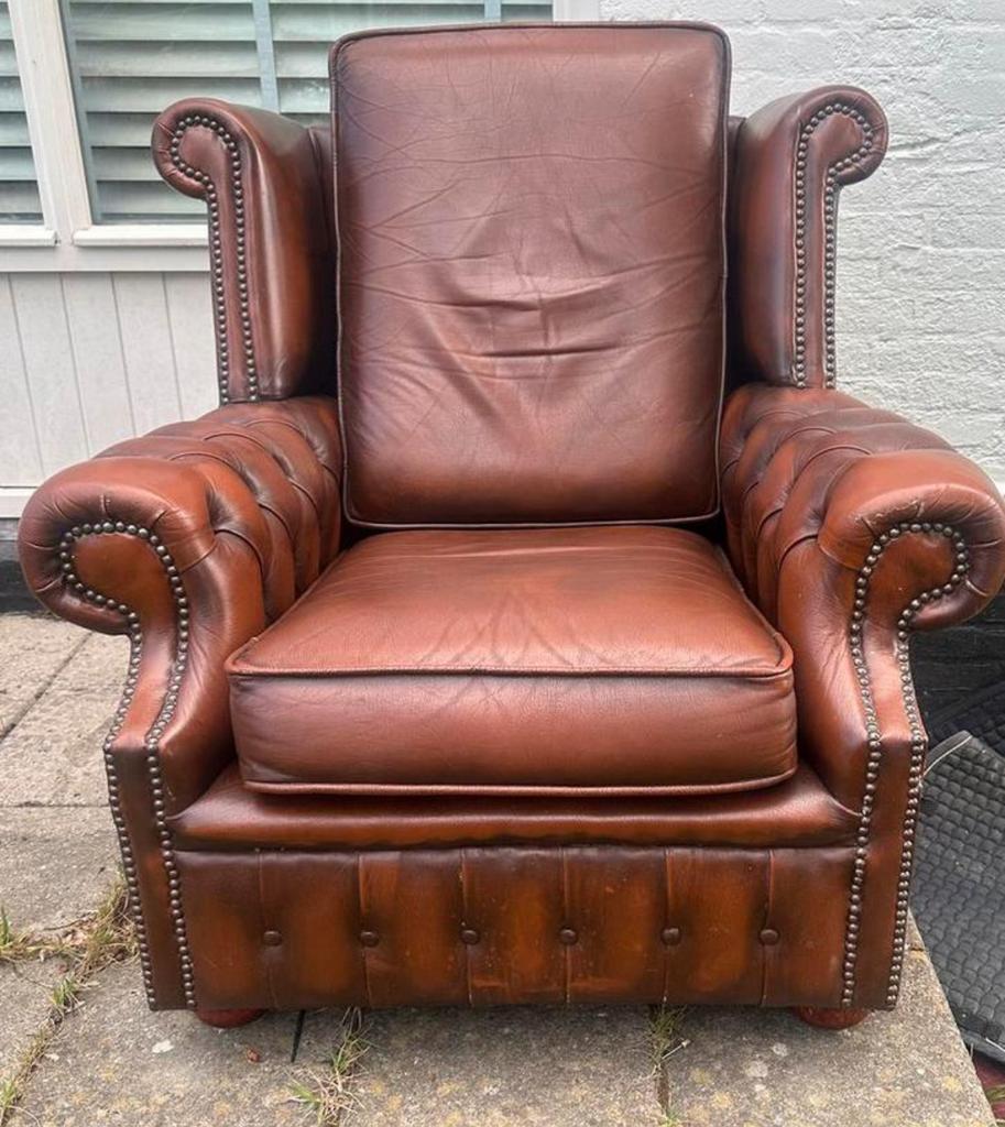 Chesterfield, Huis en Inrichting, Fauteuils, Ophalen of Verzenden, Zo goed als nieuw, 75 tot 100 cm