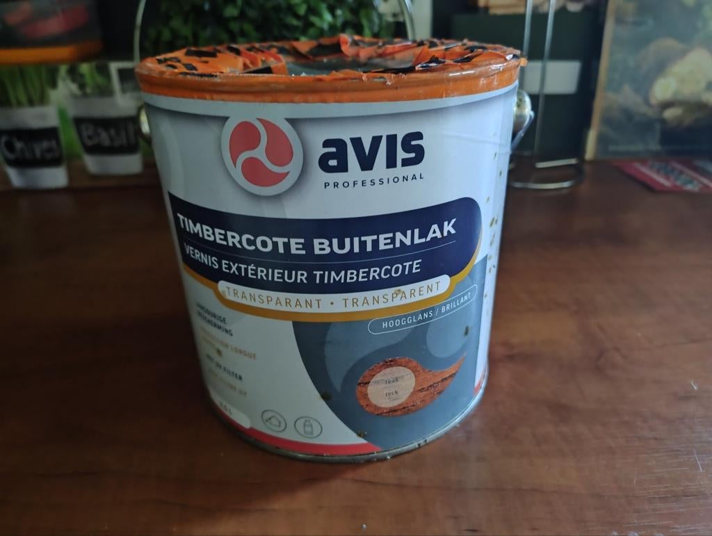 Avis Timbercote buitenlak transparant teak 2,5 liter, Ophalen, Overige kleuren, Nieuw, Beits