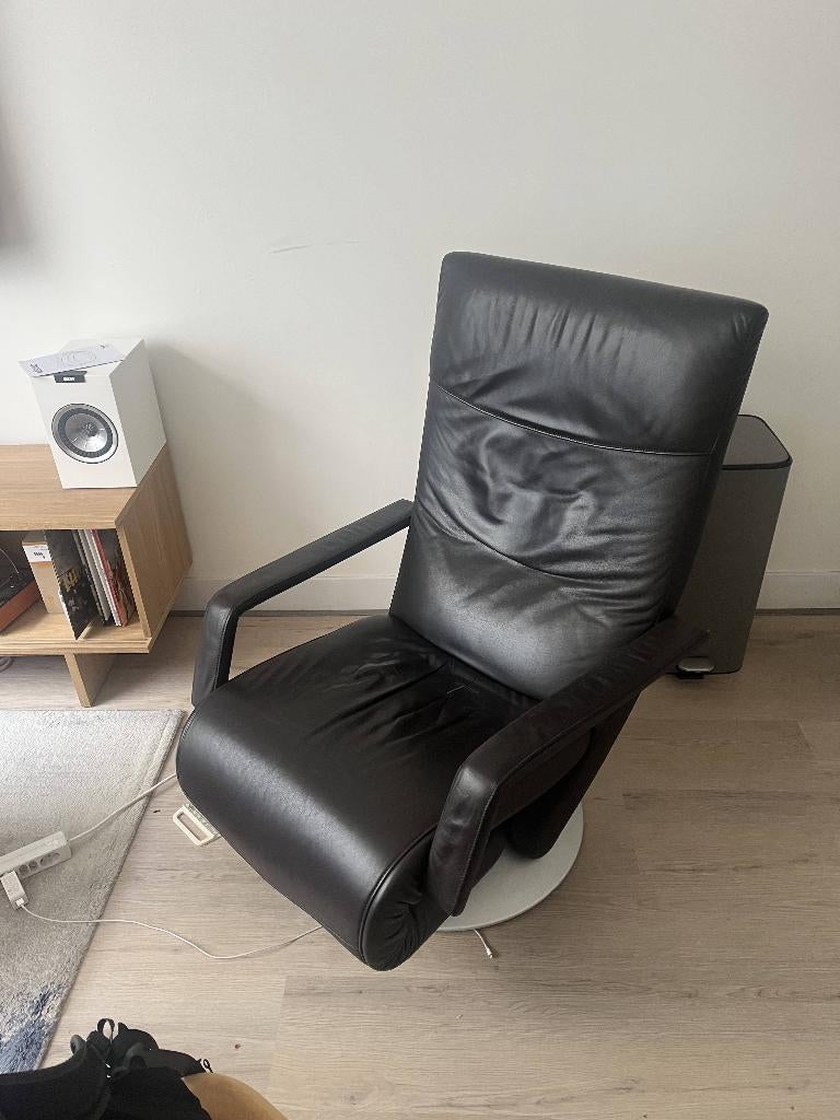 Leren stoel uitklapbaar, Ophalen, Gebruikt, Bruin, Leer