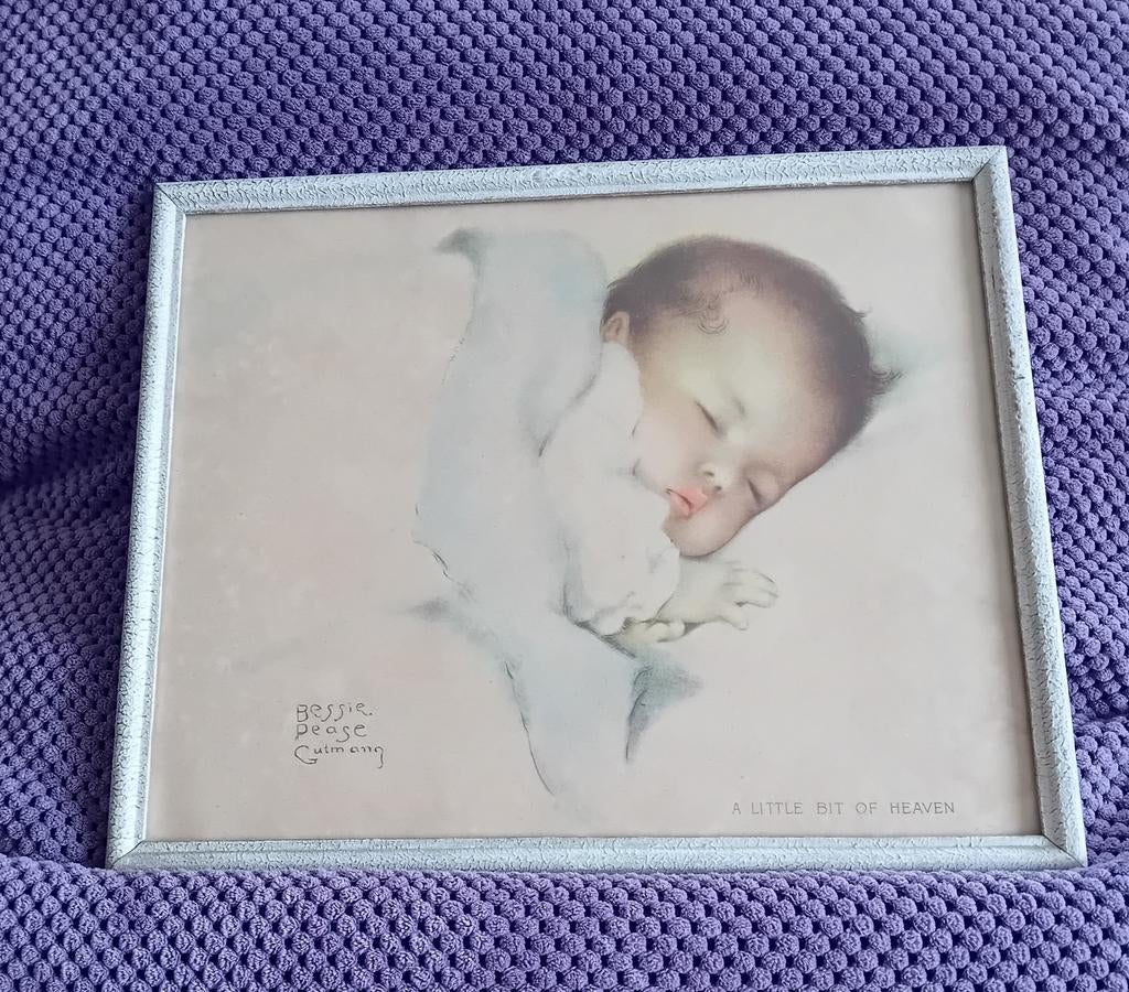 Vintage Schilderij Bessie Pease Gutmann - Slapende Baby, Antiek en Kunst, Ophalen of Verzenden