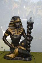 Grote vintage Egyptische Farao lamp 60 cm hoog, Gebruikt, 50 tot 75 cm, Ophalen of Verzenden, Glas