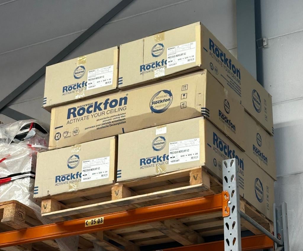 Rockfon Precious Mercury 62  600x600x20mm, Ophalen, Nieuw, Overige materialen, 20 tot 50 mm