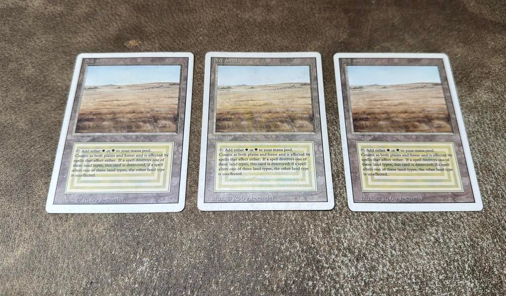 3x Revised Savannah, Hobby en Vrije tijd, Verzamelkaartspellen | Magic the Gathering, Ophalen of Verzenden, Zo goed als nieuw
