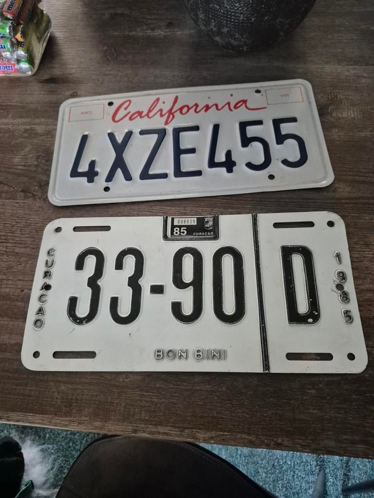 Unieke kentekenplaten: Californië & Curaçao, Verzamelen, Merken en Reclamevoorwerpen, Gebruikt, Gebruiksvoorwerp, Ophalen of Verzenden
