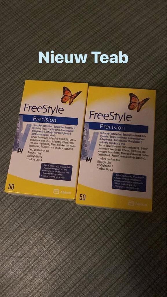 FreeStyle Precision Bloedglucose Teststrips (50 stuks), Ophalen, Nieuw