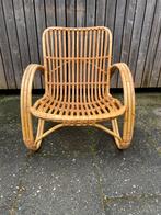 Vintage rotan luie stoel, Ophalen, Gebruikt, Overige kleuren, Mid Century vintage