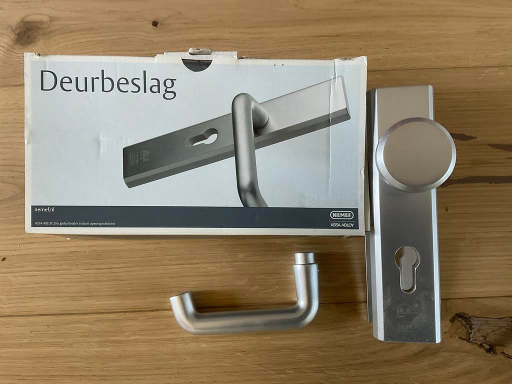 Nemef Deurbeslag - Klink en Plaat - RVS, Ophalen of Verzenden, Nieuw, Rvs, Klink of Kruk