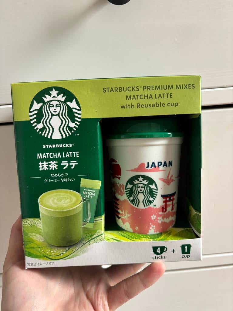 Matcha + herbruikbare beker starbucks japan exclusive set, Diversen, Levensmiddelen, Ophalen of Verzenden